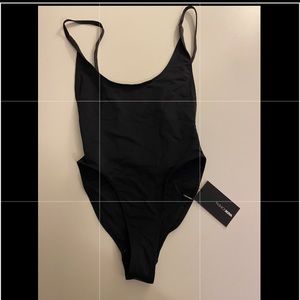 NWT Fashion Nova black open back one piece swimsuit